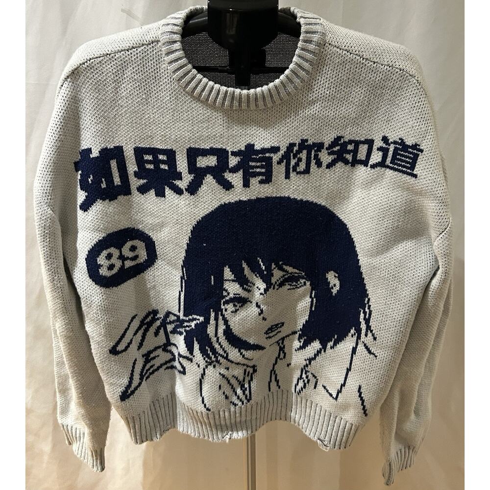 PacSun Careless Anime Cropped Sweater Women's size S